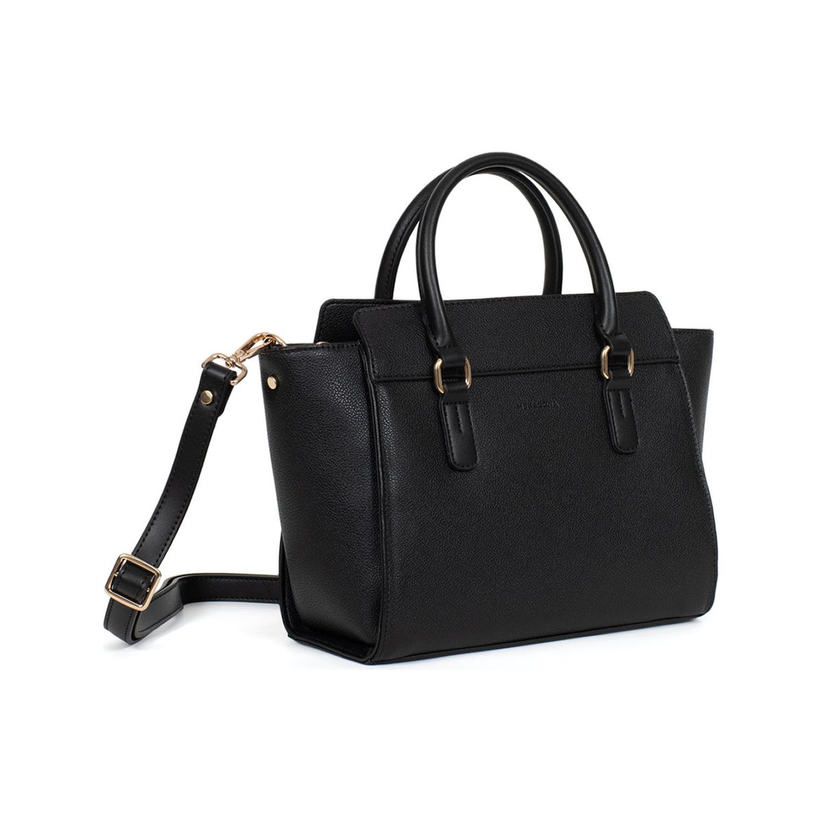 Sac porté main 2 poignées MAÉ noir, HEXAGONA