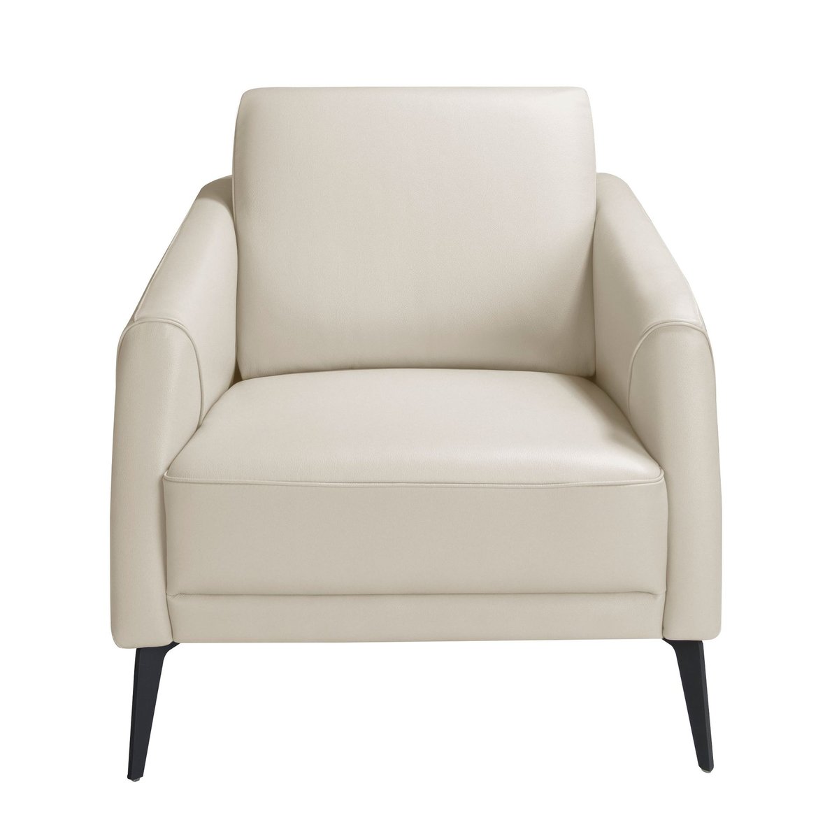 Fauteuil en cuir gris taupe | noir, ANGEL CERDA