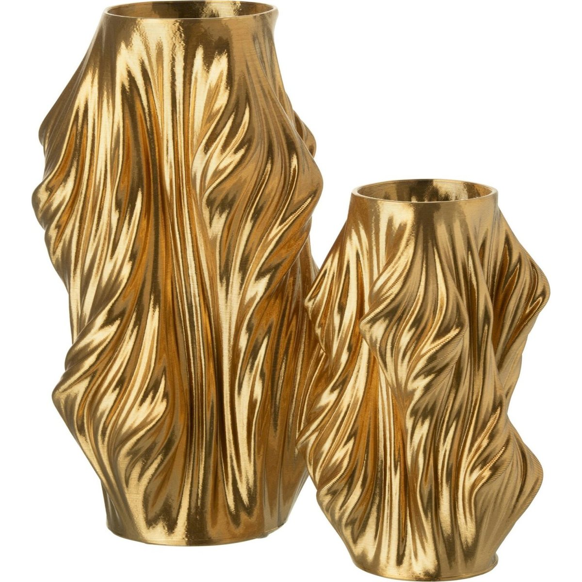 Vase en grès relief sculptural impression 3d doré, RECOLLECTION