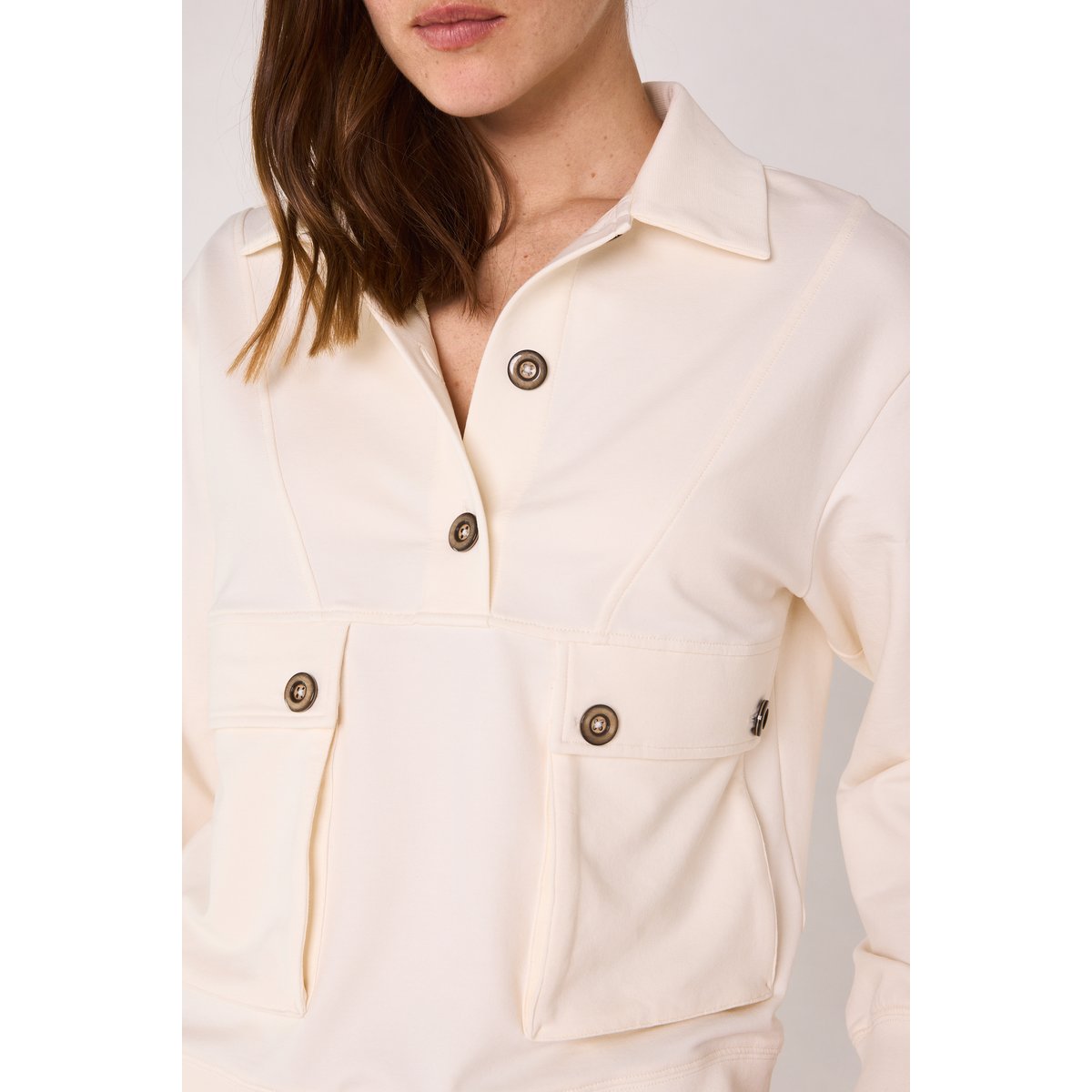 Sweat-shirt en coton LIMON creme, Maison 123
