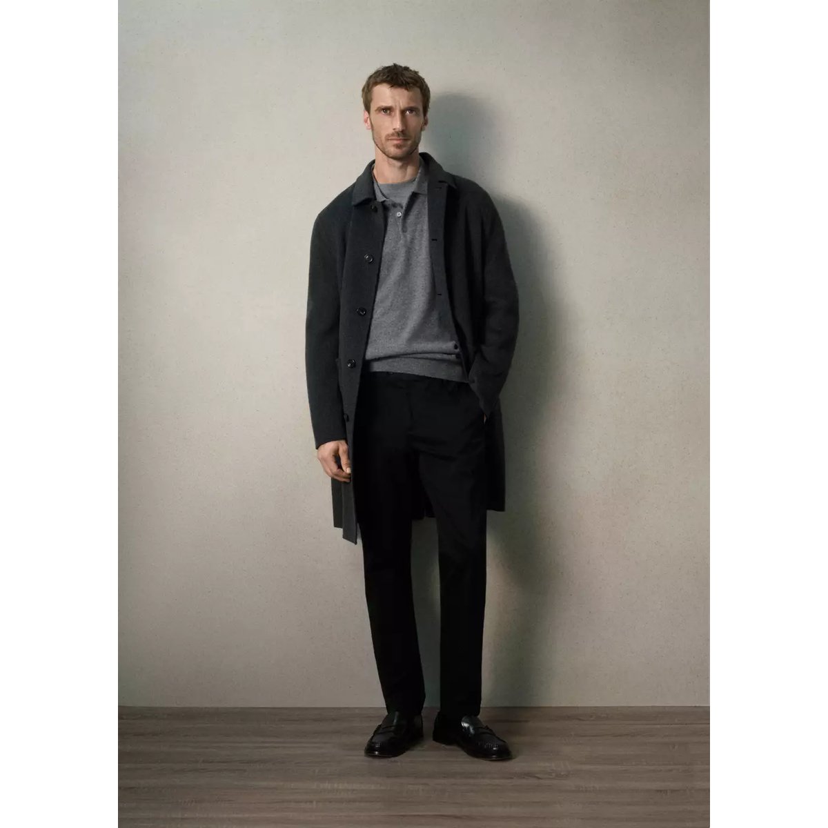 Pantalon slim fit en coton à taille ajustable noir, MANGO MAN