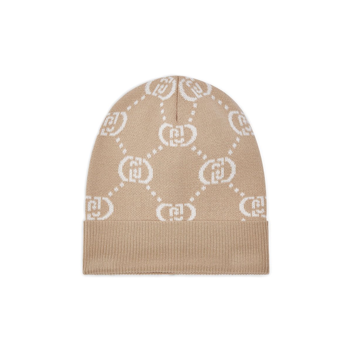 Chapeau en maille avec strass beige, LIU JO