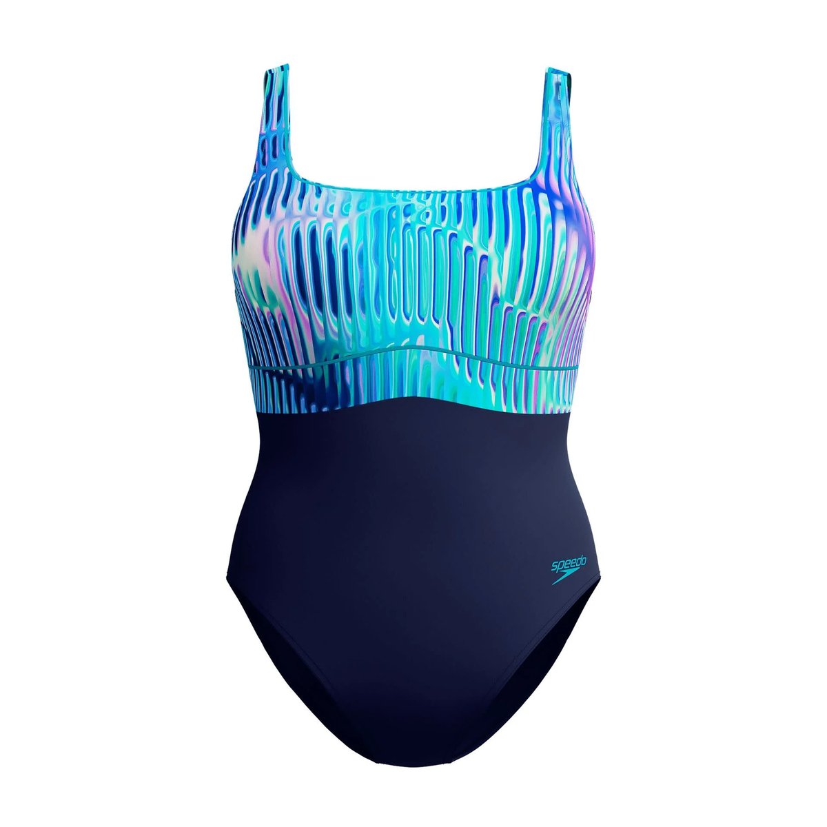 Maillot de bain 1 pièce à bretelles ajustables motif/style contour ECLIPSE turquoise, SPEEDO