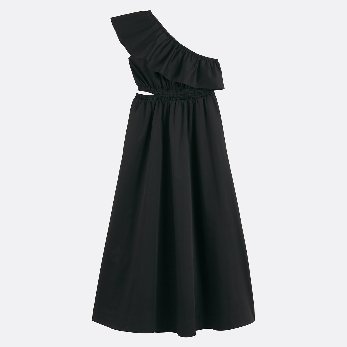 Asymmetric Ruffled Maxi Dress black, LA REDOUTE COLLECTIONS
