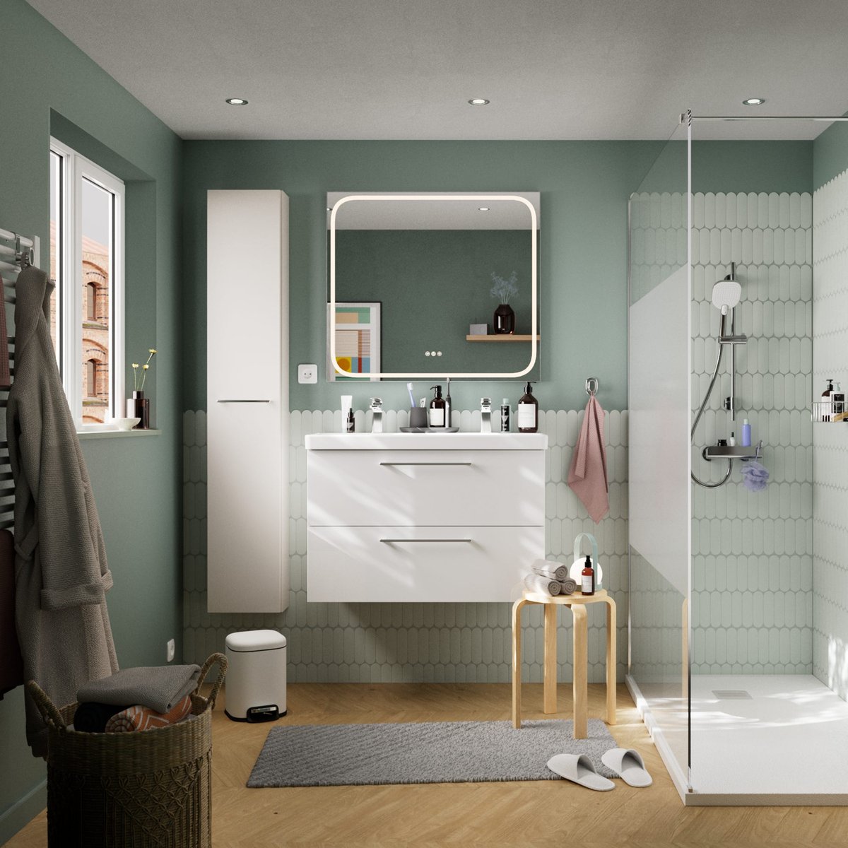 Miroir LED, REMIX gris, SENSEA