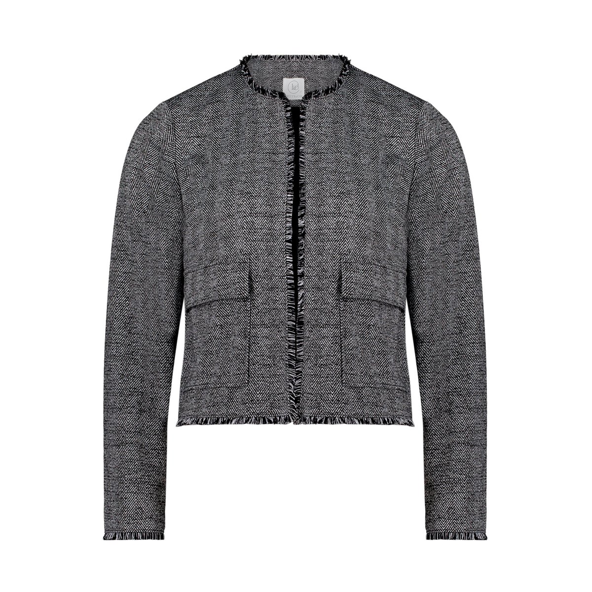 Veste en jersey à franges noir/gris, BETTY & CO