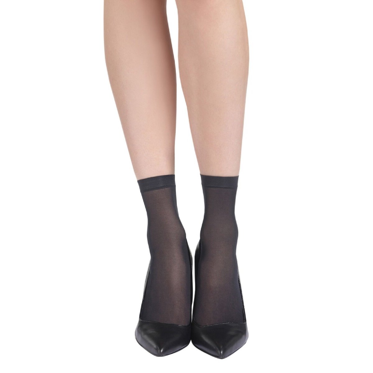Lot de 4 paires de socquettes Ecodim 30 deniers noir, DIM