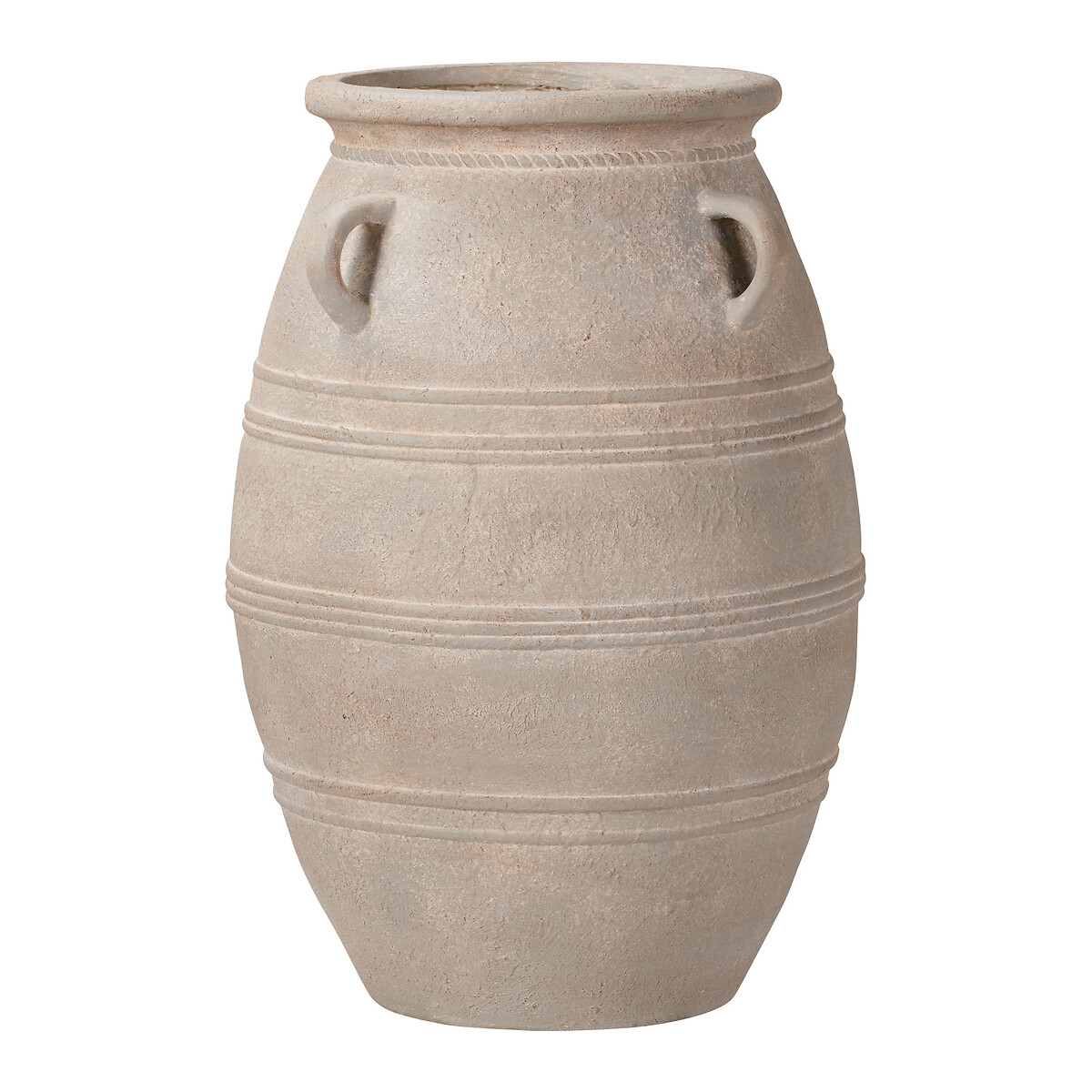 56cm Grey Wash Fibrestone Decorative Vase with Handles grey, SO'HOME