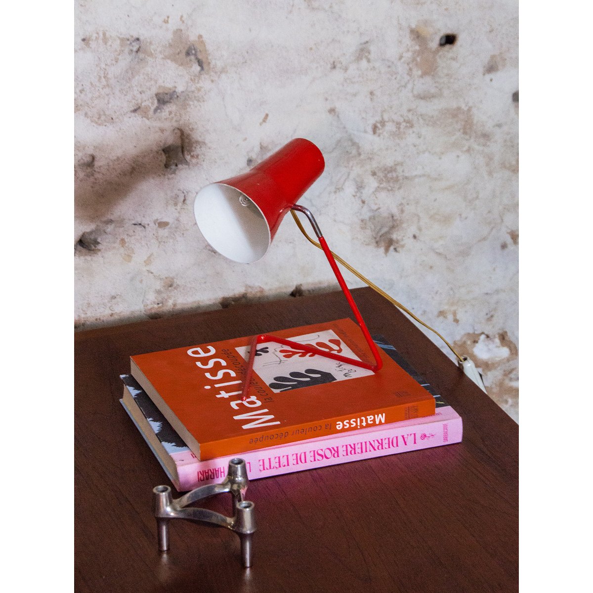 Lampe à poser vintage Julia N°379 - Bon état rouge, DEBONGOUT