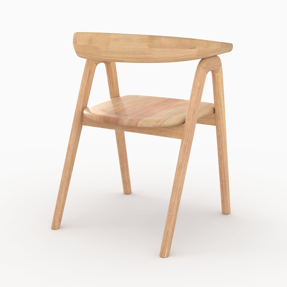 Chaise en bois d'hévéa - HAWA marron clair, MAISON PAVANE