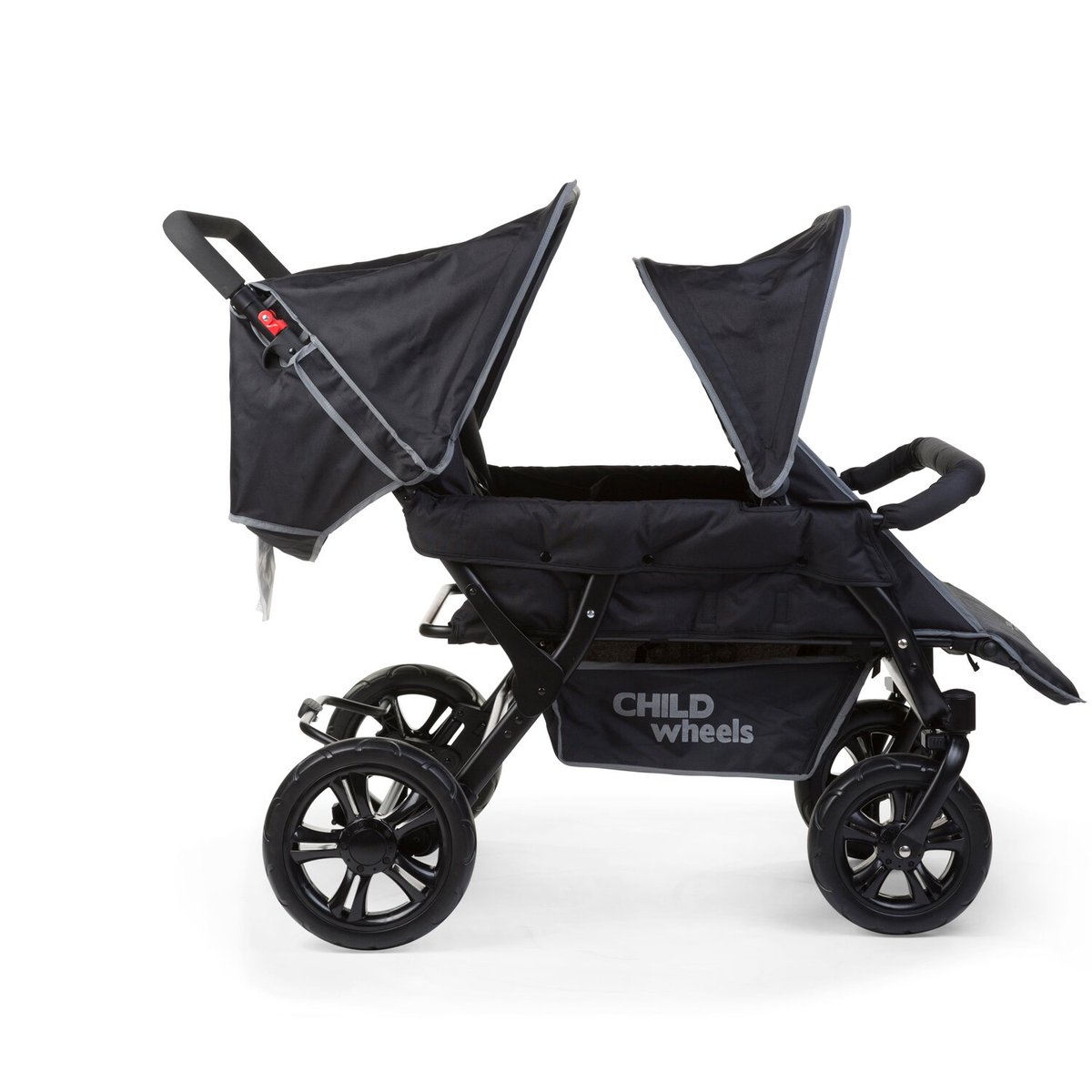 Poussette capacité 4 enfants TWO BY TWO noir, CHILDHOME