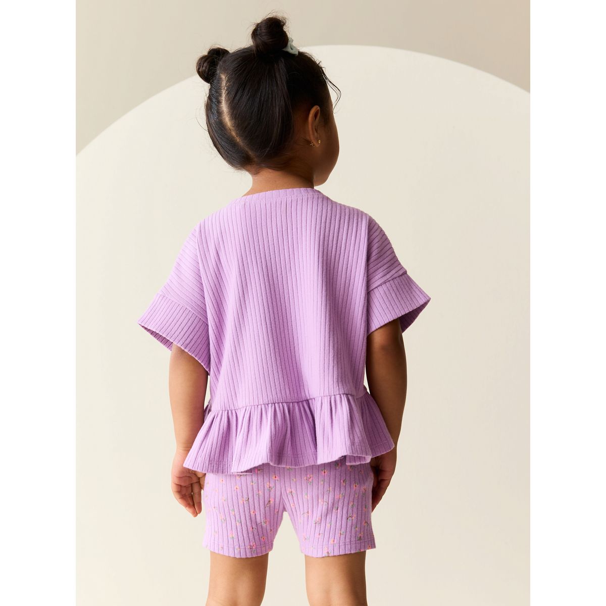 Haut côtelé à manches courtes et short violet lilas, NEXT