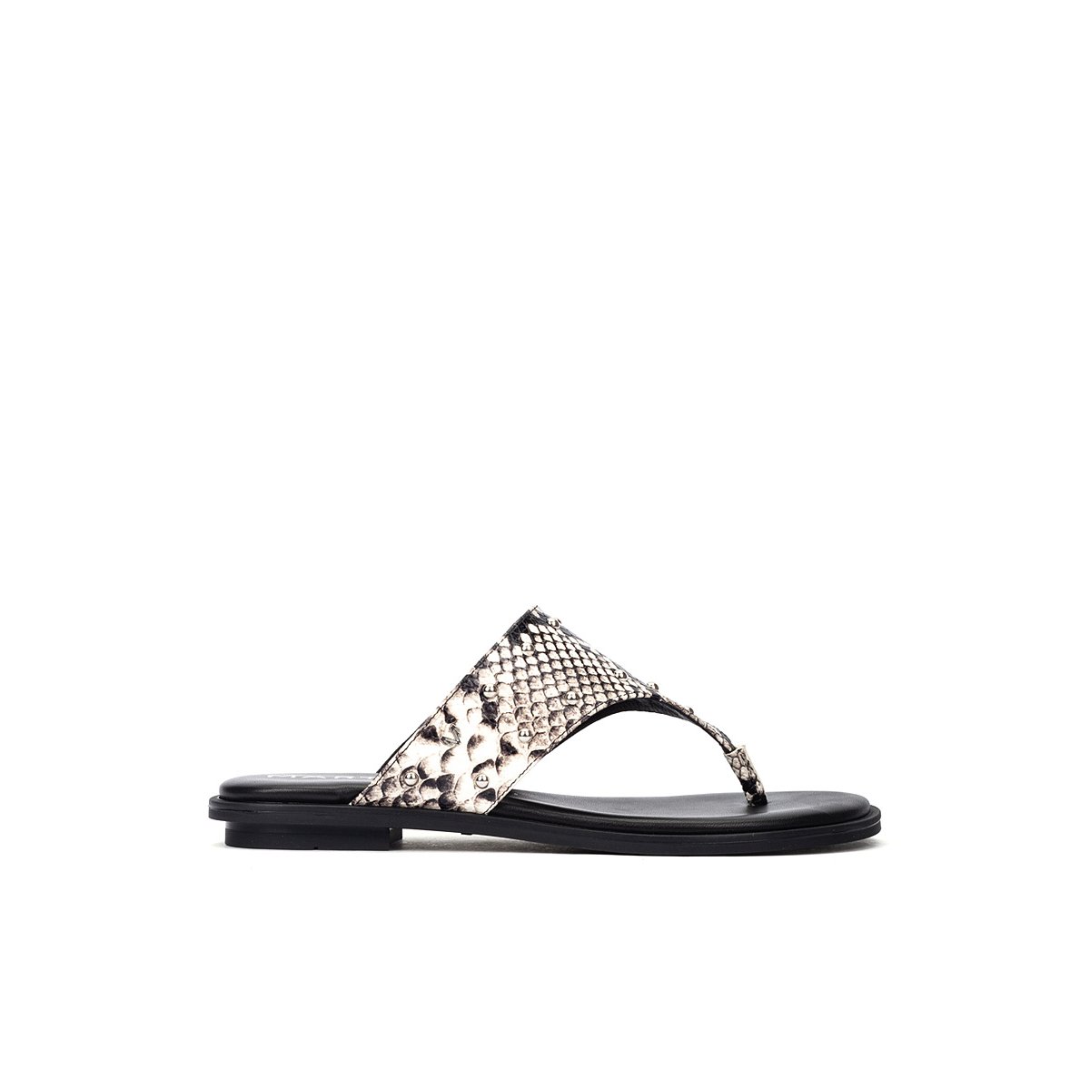 Sandales plates cuir Mazzini black, MARTINELLI