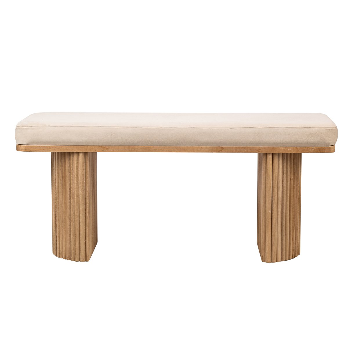 Banc, bois massif et velours, PIREUS beige, NORDLYS