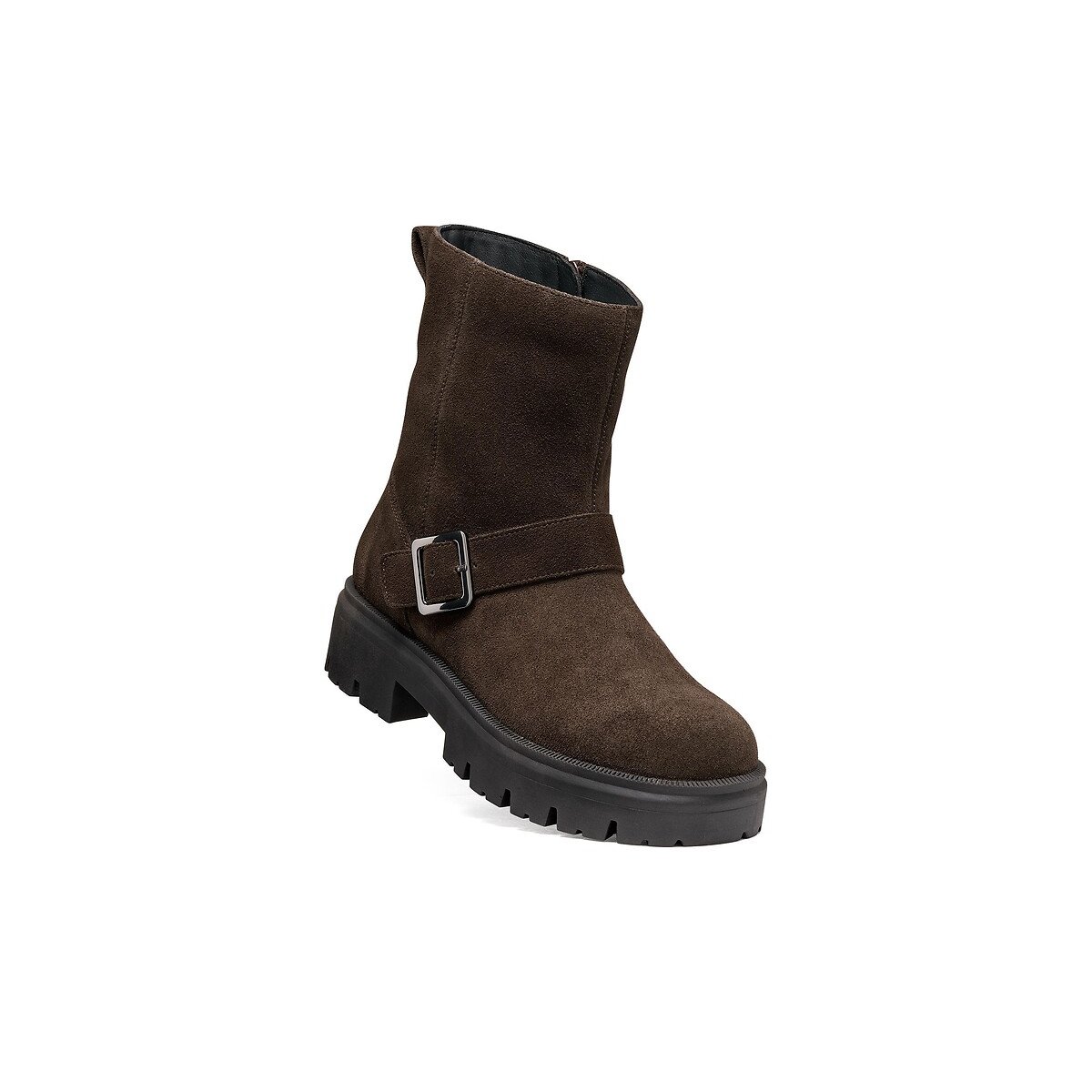Klargena leather biker boots chocolate brown, GEOX