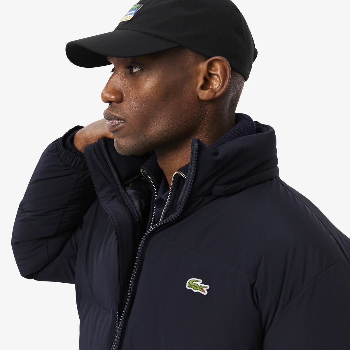 Doudoune chaude avec capuche intégrée bleu marine, LACOSTE
