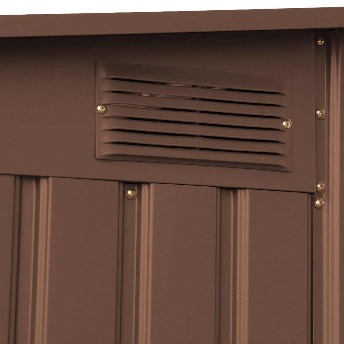 Abri de jardin adossable acier galvanisé 2,91m² avec porte coulissante et kit d'ancrage BRAY terracotta, SWEEEK