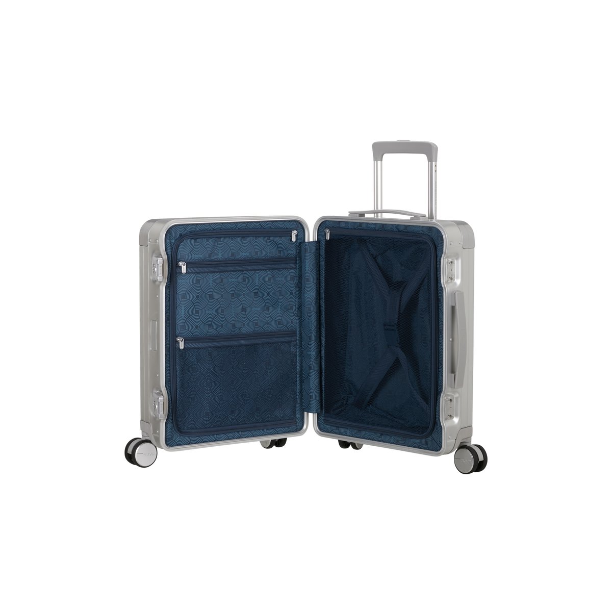 Soundbox alu valise 4 roues taille S silver, AMERICAN TOURISTER