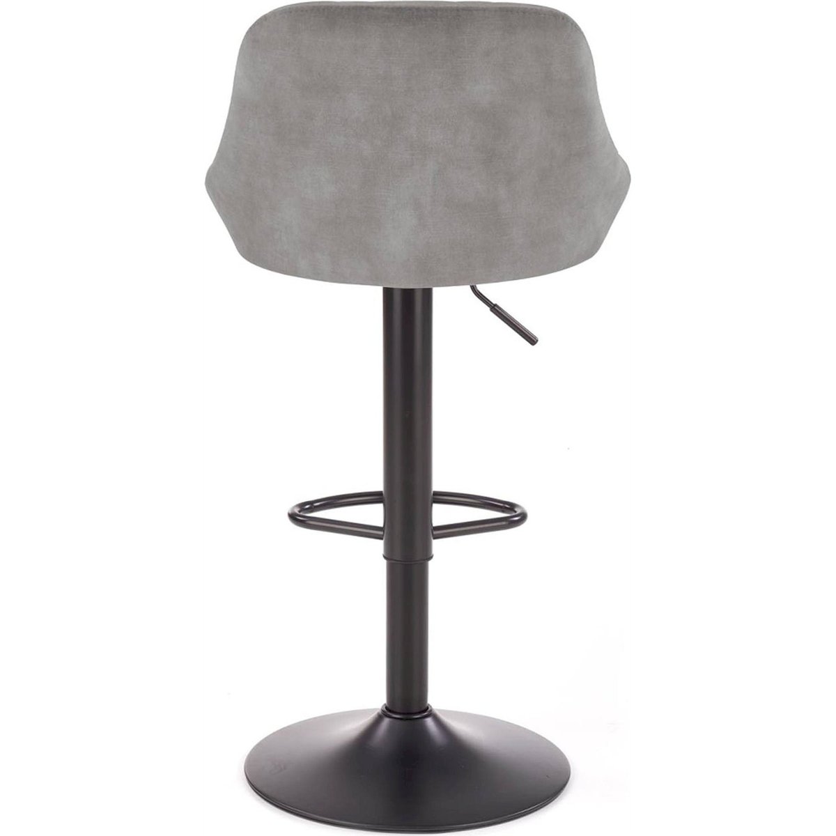 Tabouret de bar réglable en velours matelassé gris cendré velours, RECOLLECTION