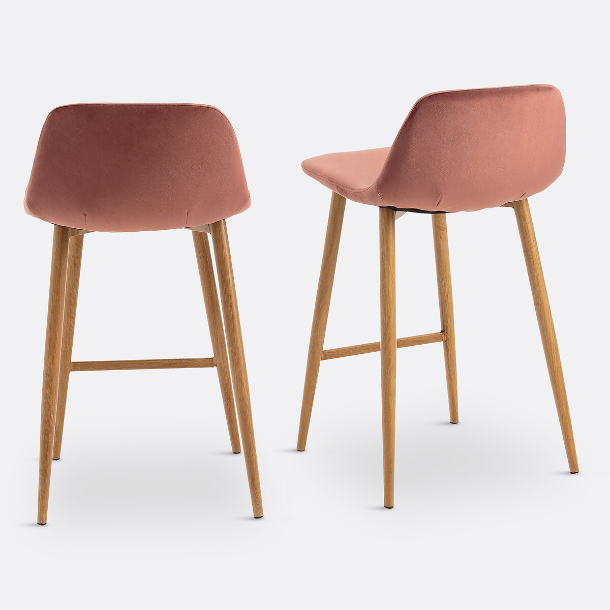 Set van 2 halfhoge barstoelen, Lavergne rozehout, LA REDOUTE INTERIEURS