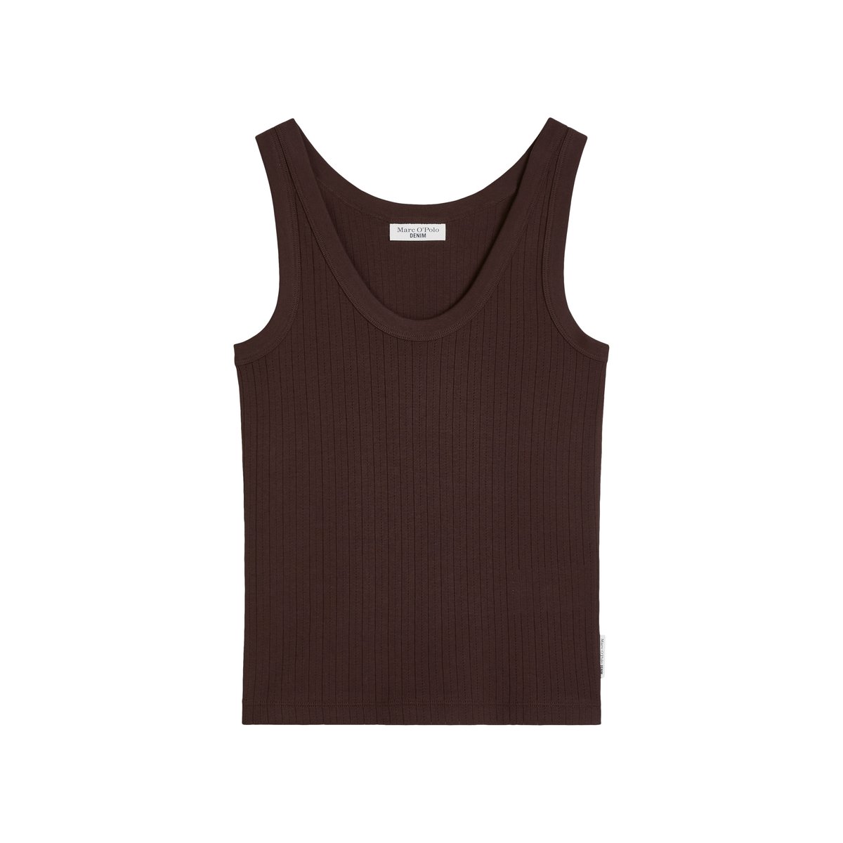 Pointelle-Top slim en jersey de coton doux rouge foncé, MARC O’POLO DENIM