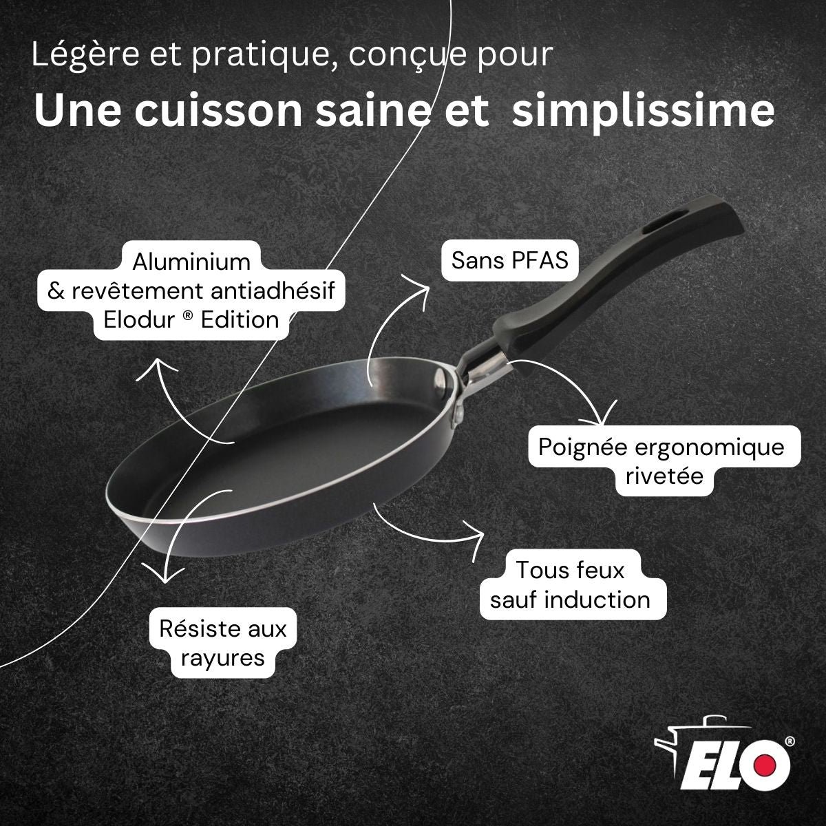 Set de 1 Poêle 14 cm avec 1 ustensiles de cuisine JEWEL DE LUXE noir, ELO