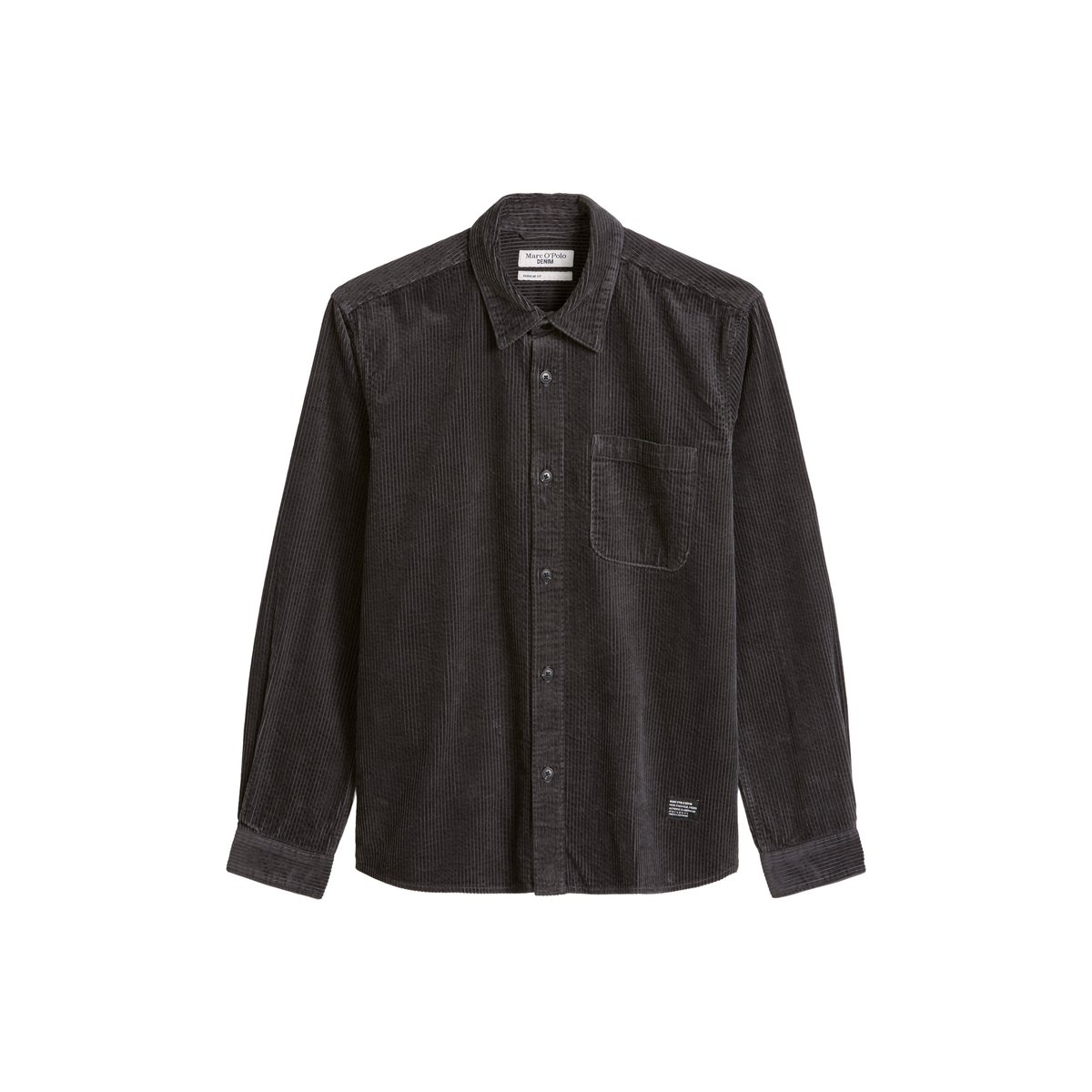 Chemise en velours côtelé, coupe classique en pur coton biologique gris, MARC O’POLO DENIM
