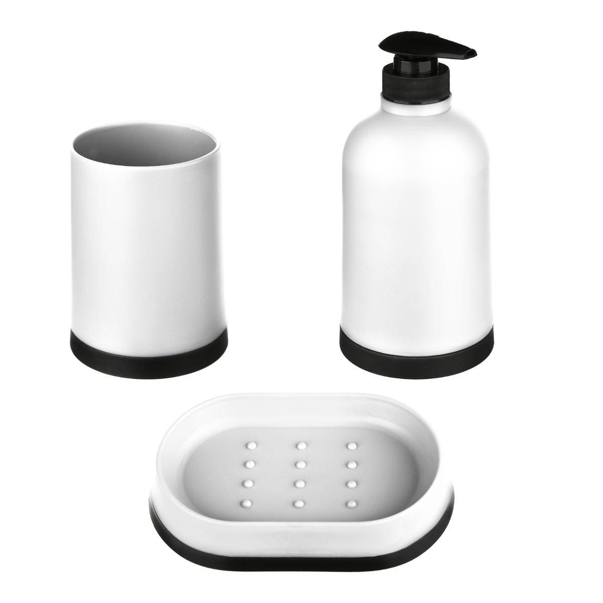 Lot de 3 accessoires pour salle de bain ECO blanc, 5FIVE SIMPLY SMART