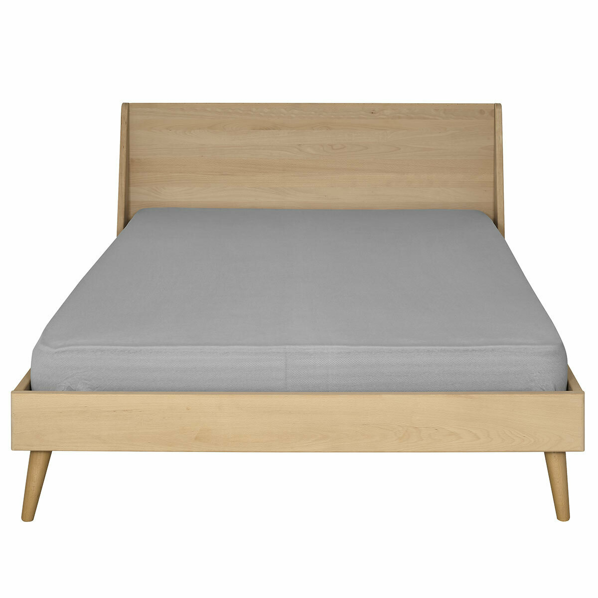 Lit hêtre massif avec sommier, Melba bois naturel, AKITEN RETAIL