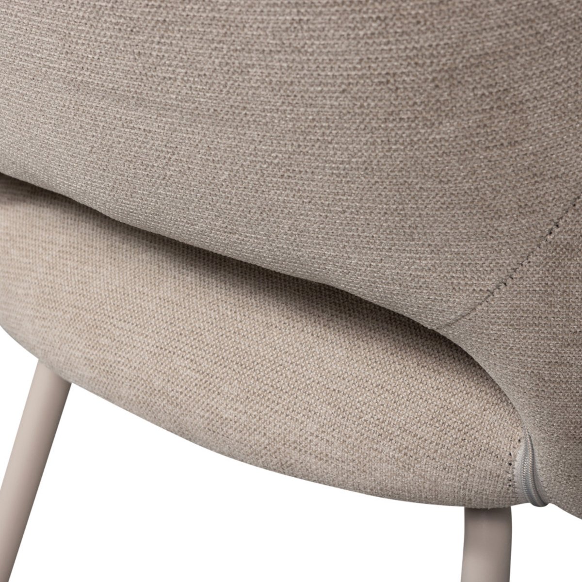 Lot de 2 fauteuils de table en tissu- JENNY beige, WOOOD