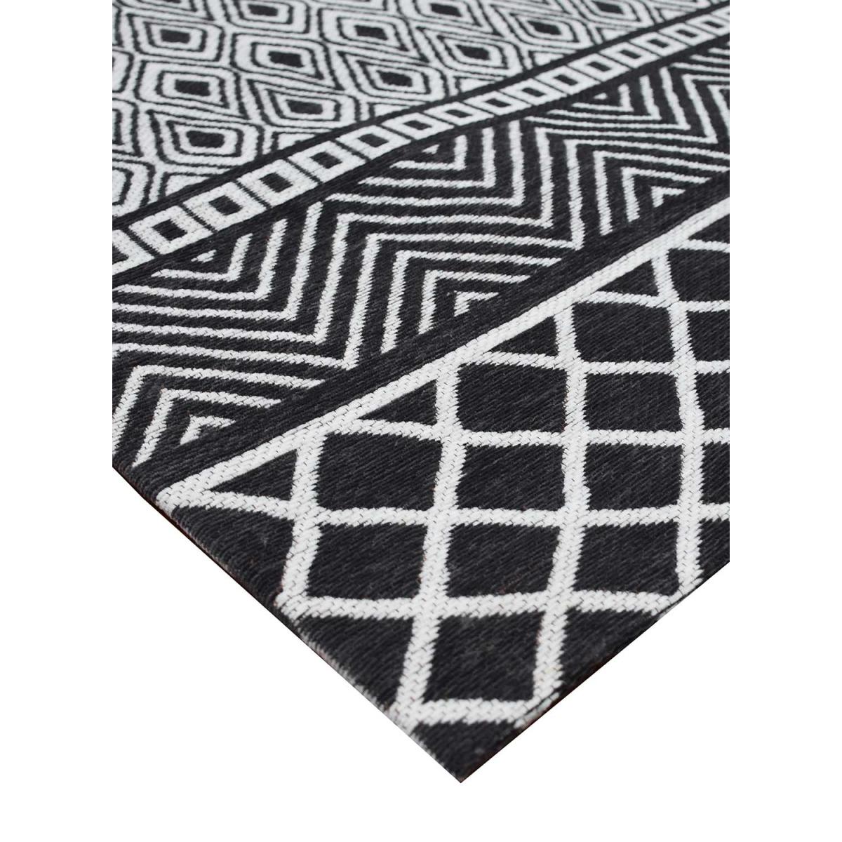Tapis salon et chambre fait à la main motif ethnique ZIGZOU gris, UN AMOUR DE TAPIS