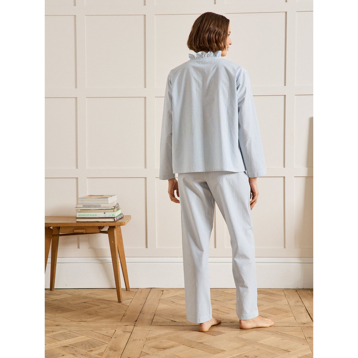 Pyjama rayé volanté rayre bleue, CYRILLUS