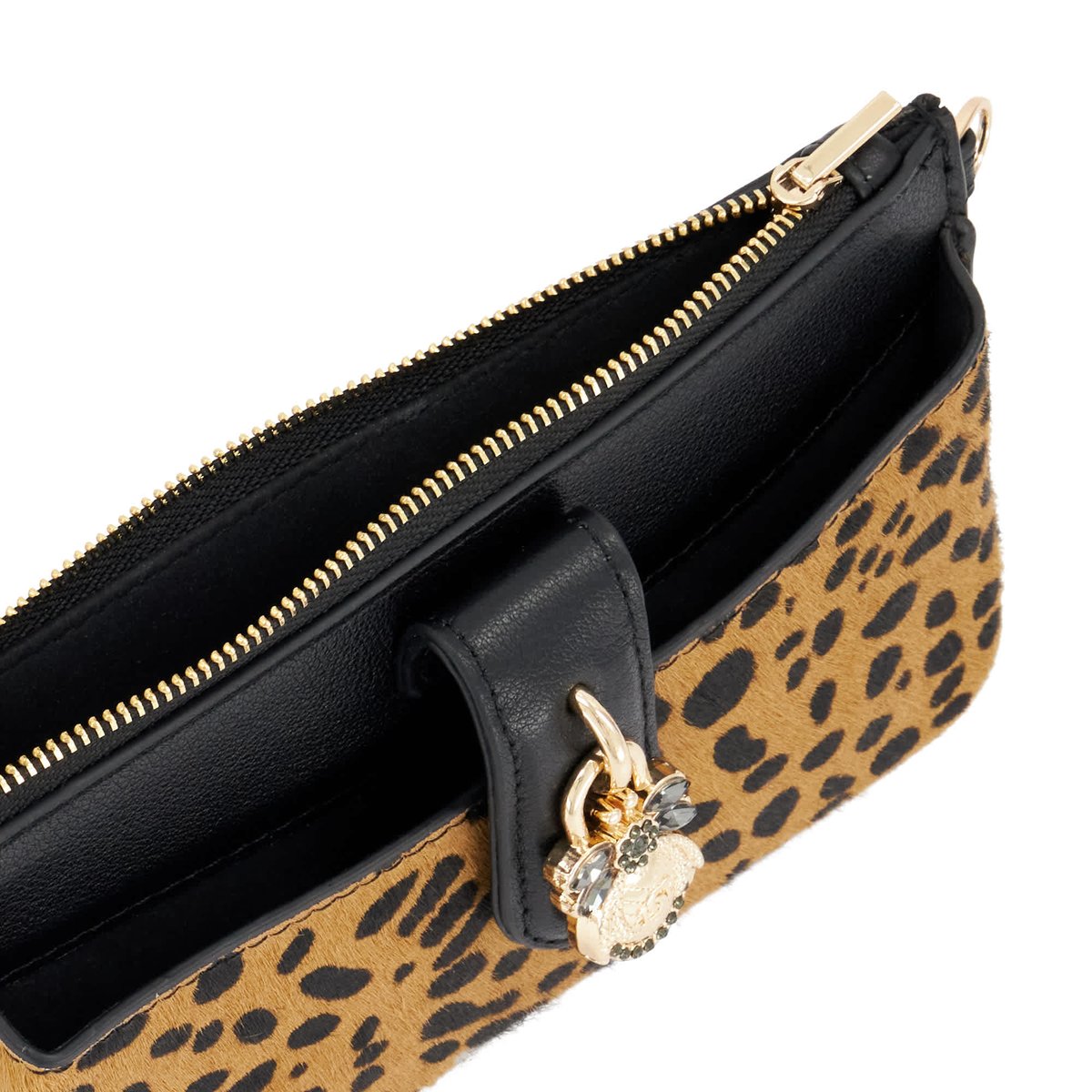 Porte-monnaie mince avec porte-cartes amovible - KERRIE leopard-prnt leather, DUNE LONDON
