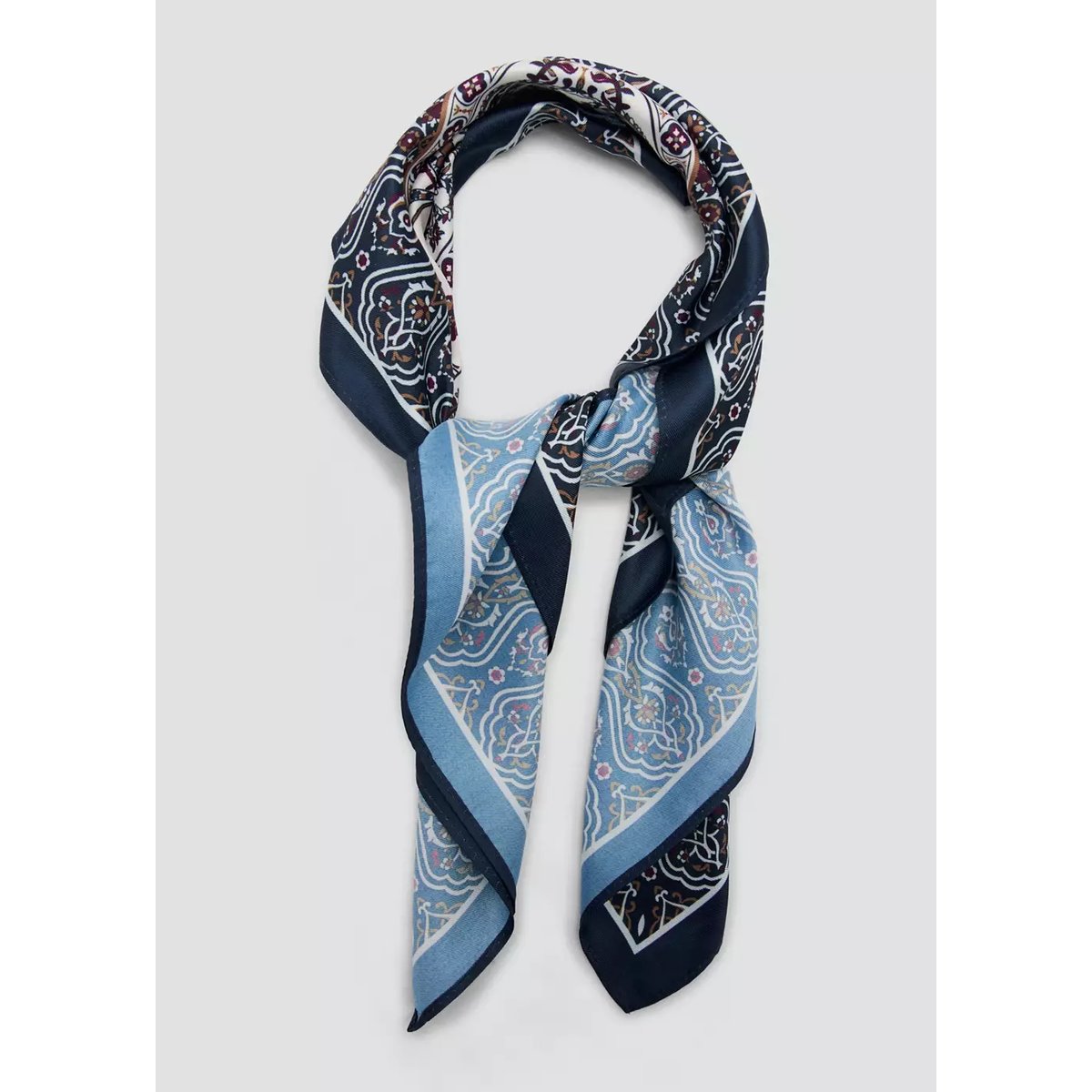 Foulard en imprimé paisley bleu marine, MANGO