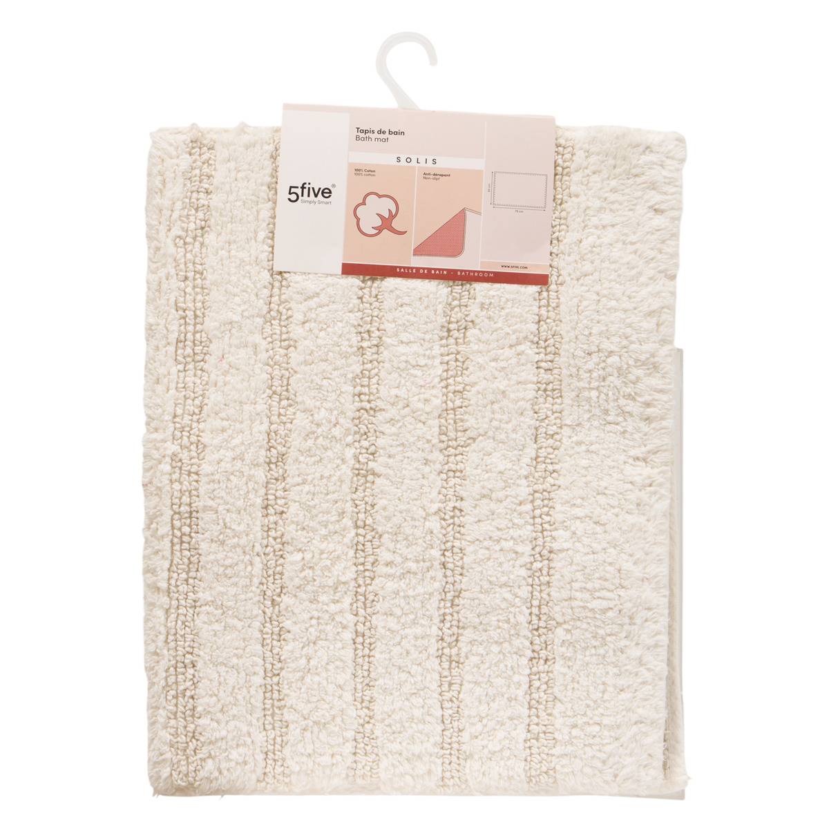 Tapis rectangulaire SOLIS blanc, 5FIVE SIMPLY SMART