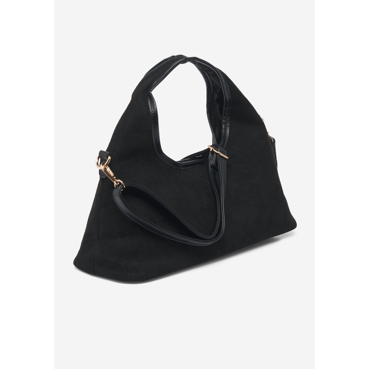 Sac porté épaule effet suédine noir, LOLALIZA