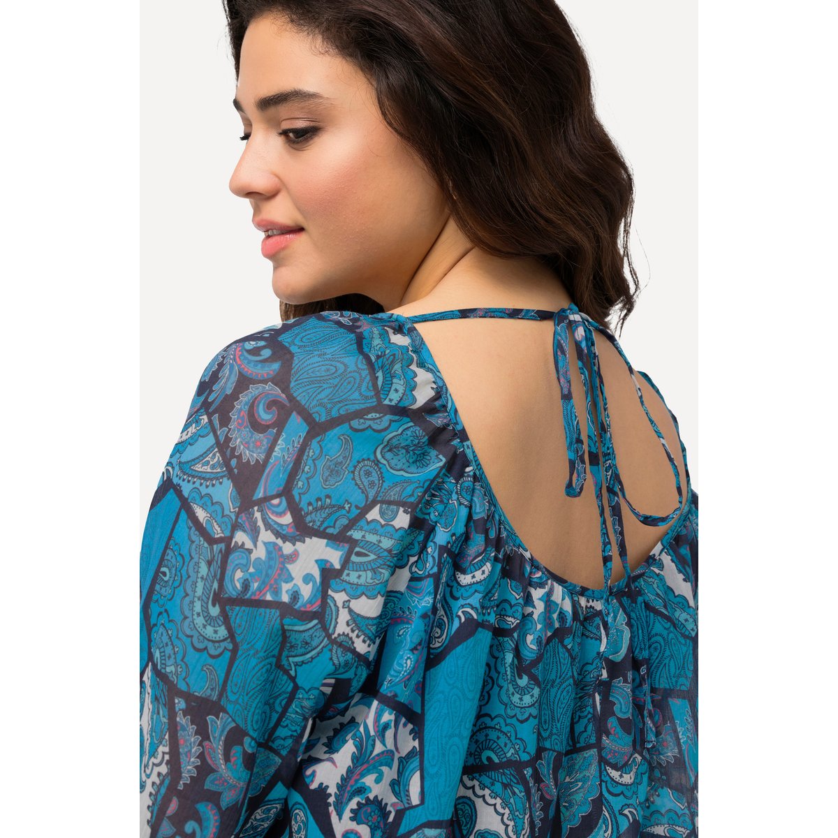 Blouse à imprimé floral bleu saphir, ULLA POPKEN