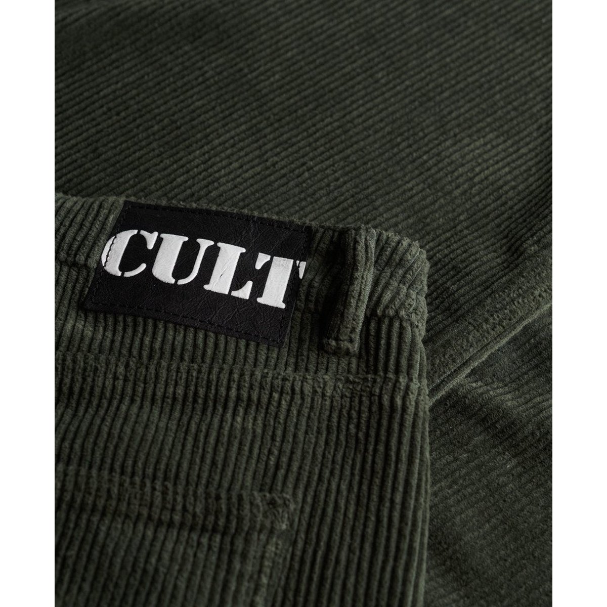 Pantalon en Velours Côtelé Large Taille Moyenne vert forêt profond, SUPERDRY