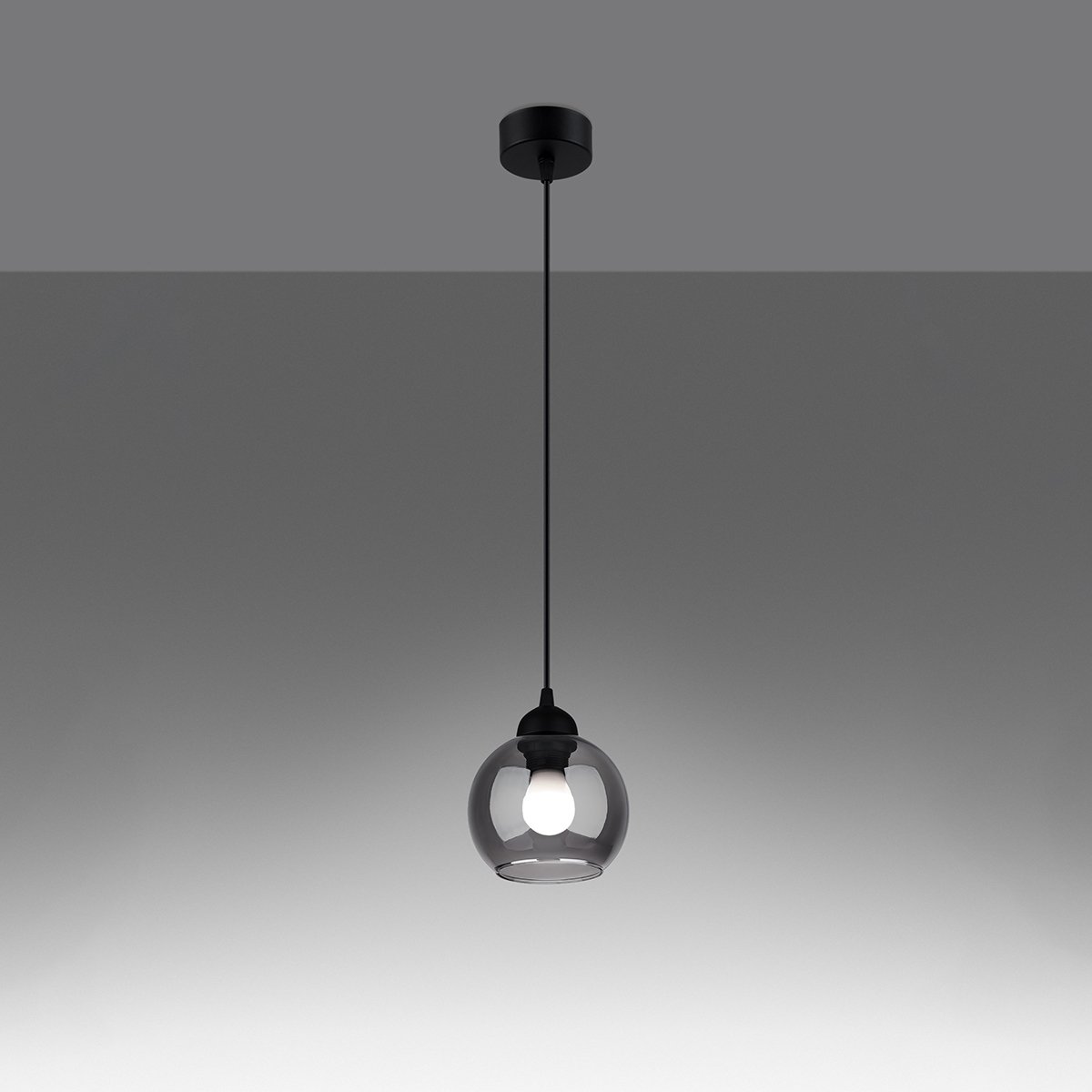 Suspension Acier Noir E27 1 Alino noir, EDEN