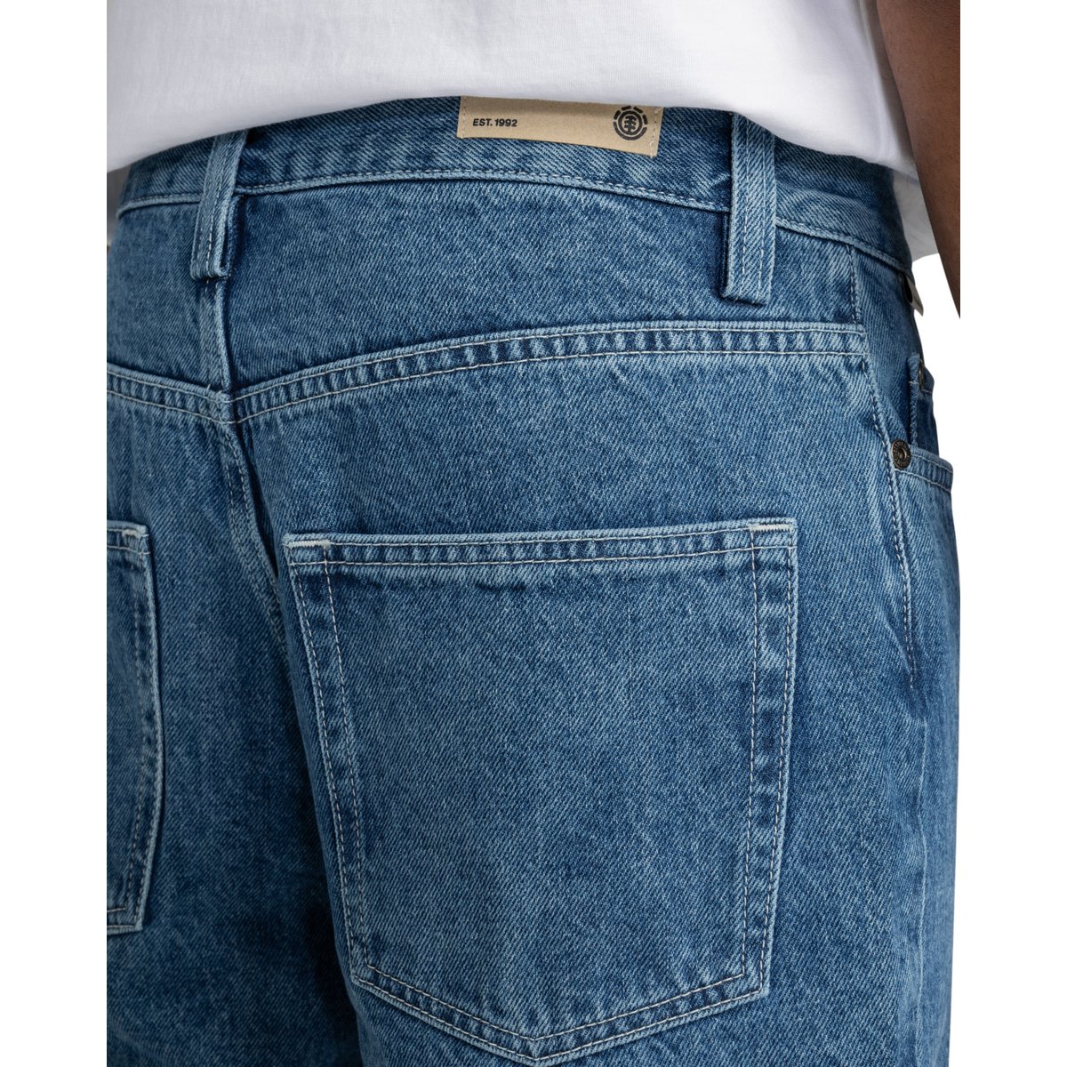 Jean fuselé REGULAR bleu mid used, ELEMENT
