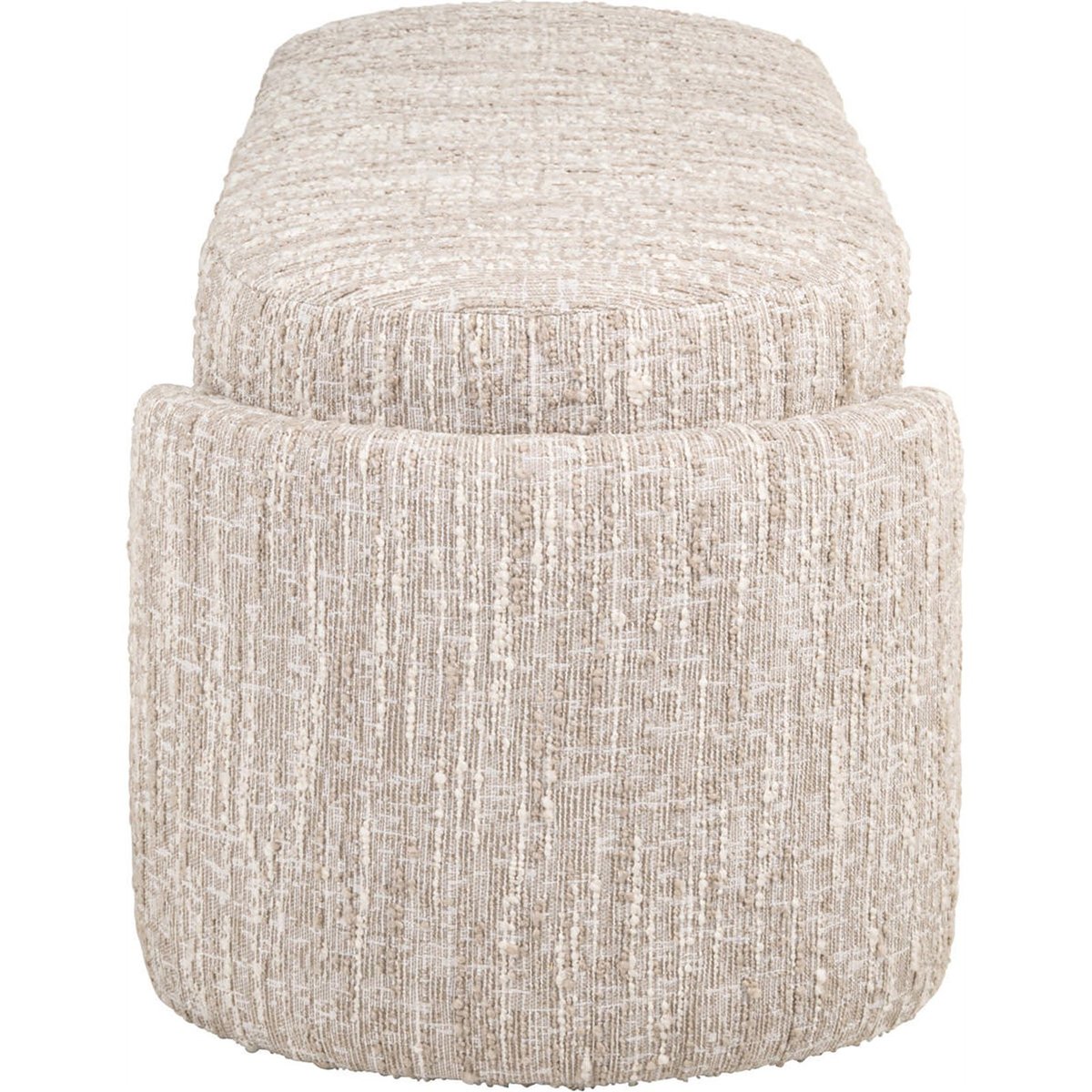 Banc coffre avec rangement, Assise rembourrée beige angora, RECOLLECTION
