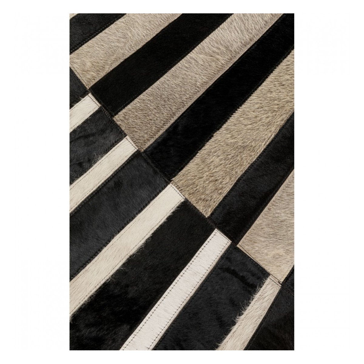 Tapis en cuir lignes en rayon, VENTAGLIO gris, KARE DESIGN