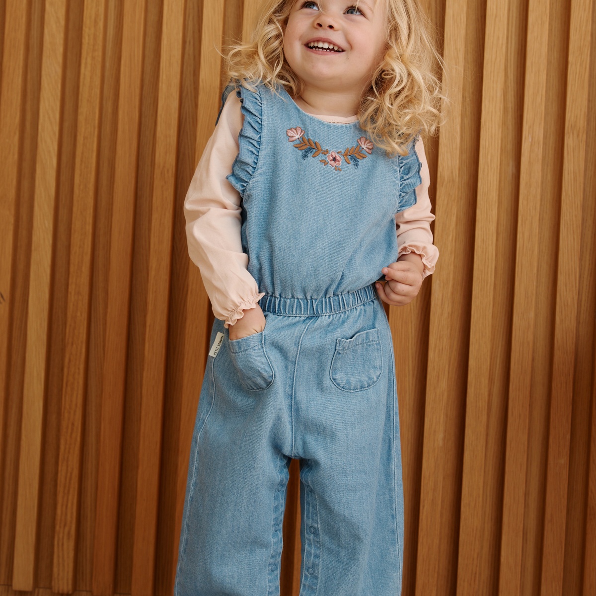 Salopette bébé en jean Cléo bleu, PETIT BEGUIN
