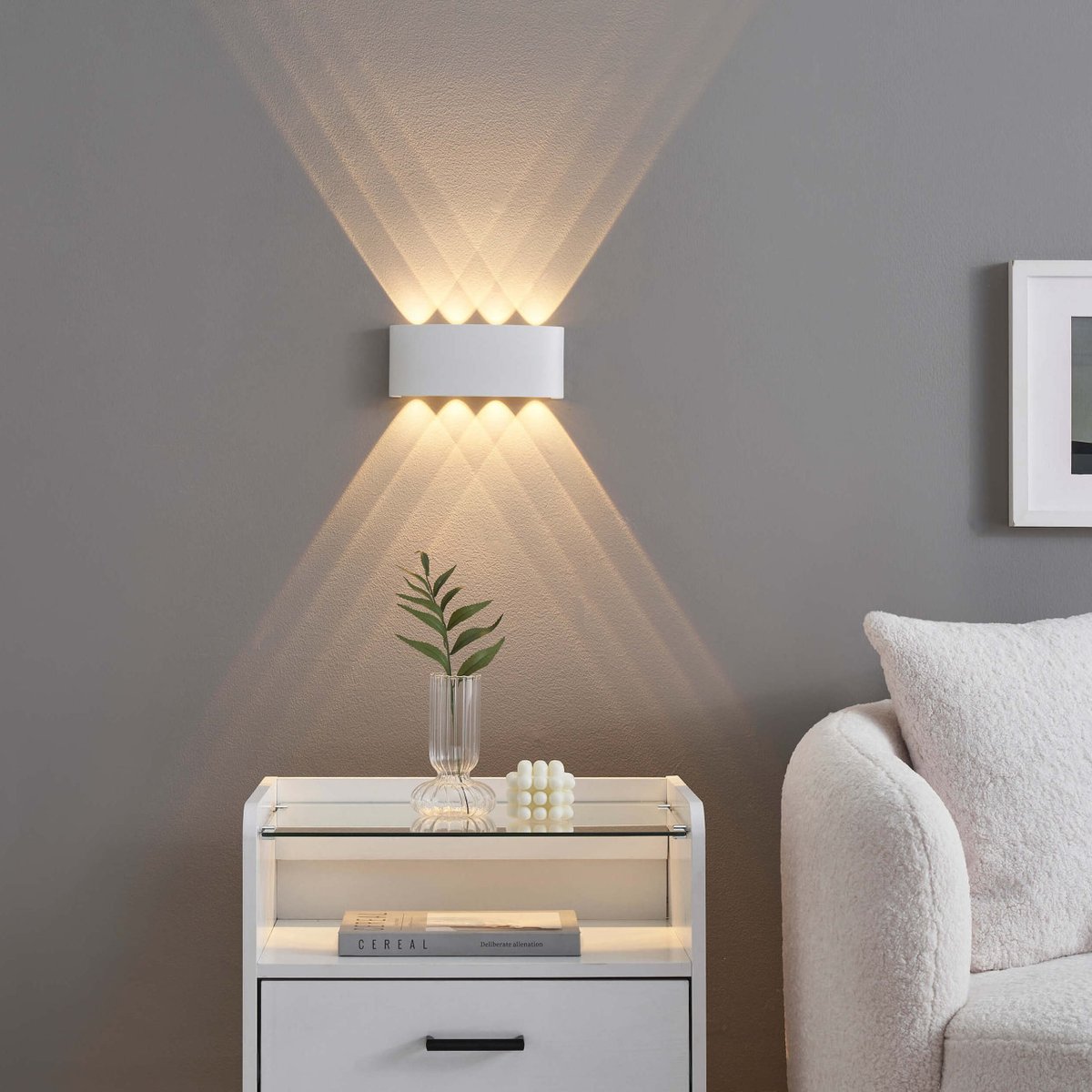 Applique LED avec effet lumineux – PRISMA blanc, KOSILUM
