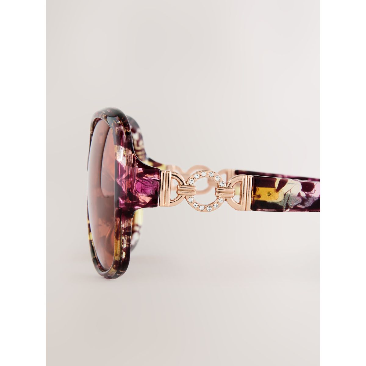 Lunettes de soleil à branches incurvées noir/rose, NEXT