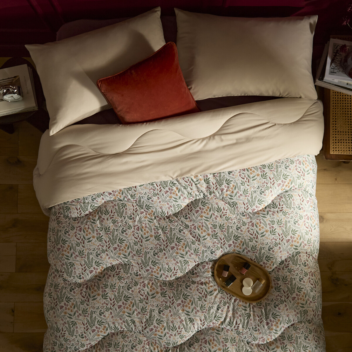 10.5 Tog Coverless Duvet Set Leaves natural, NIGHT LARK