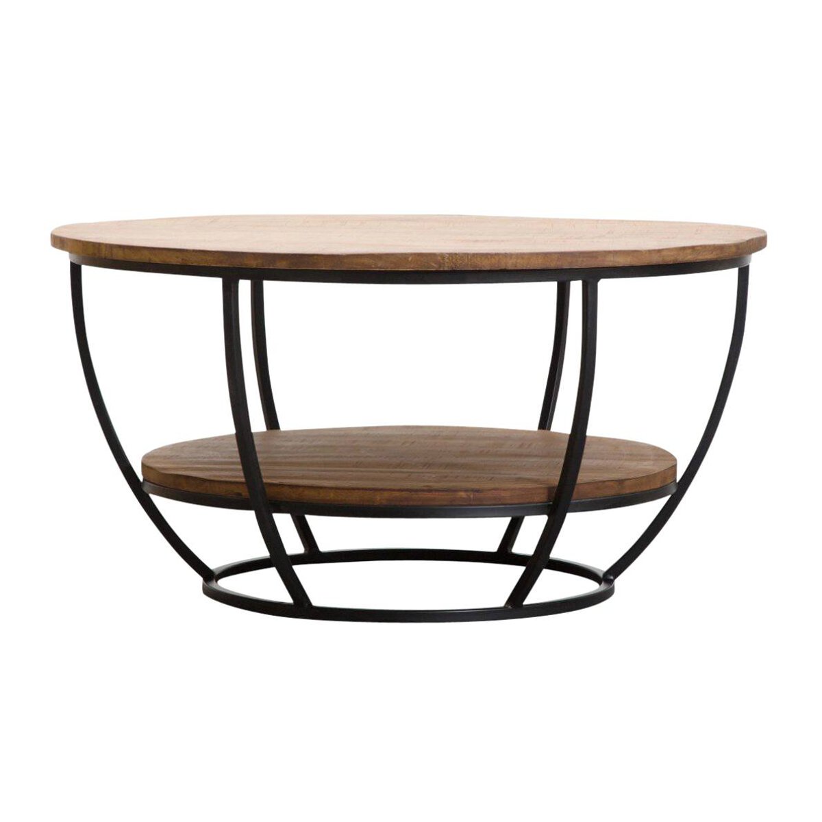 Table basse en métal ronde RITA noir, MADE IN MEUBLES