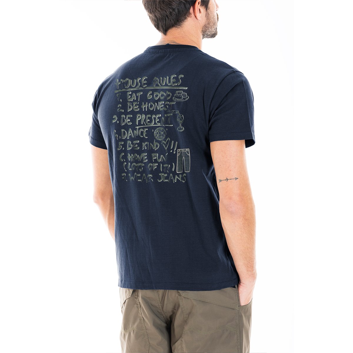 T-shirt à message FUNNY3 bleu marine, RICA LEWIS