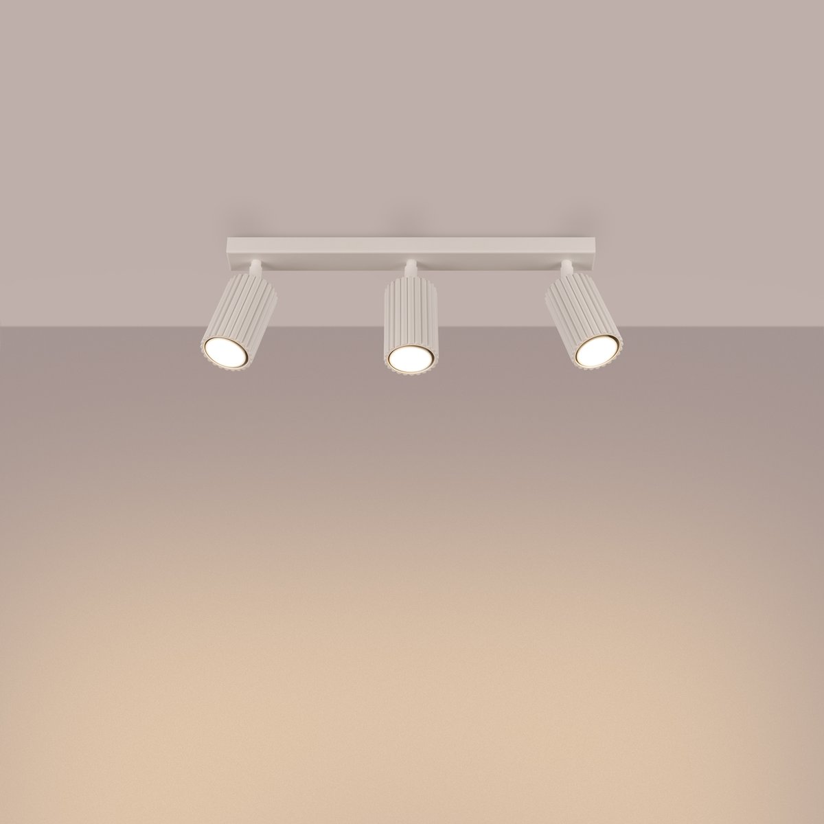 Plafonnier Aluminium Beige GU10 3 Karbon Line beige, EDEN