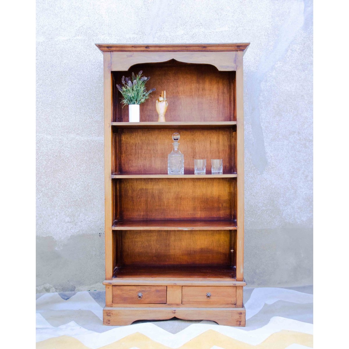 Bibliothèque en teck Madeleine N°742 - Bon état bois foncé, DEBONGOUT